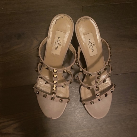 Valentino Shoes - Valentino Rockstud Calfskin Leather Sandal 60mm